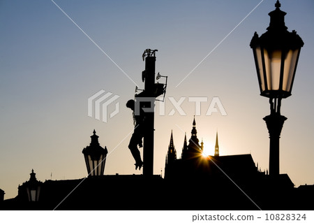 Statues on Charles bridge in Prague Statues on Charles bridge in Prague 10828324
