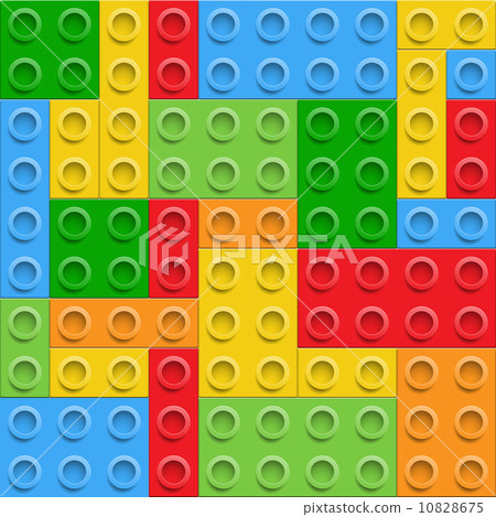 Plastic construction blocks seamless background. Plastic construction blocks seamless background. 10828675