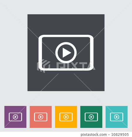 Video player flat icon. 10829505
