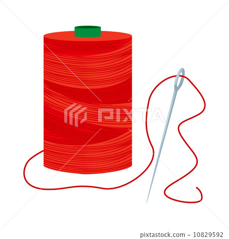 Red Thread Spool With Needle - Stock Illustration [10829592] - PIXTA
