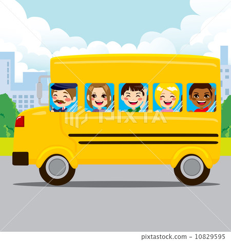 kids riding school bus 10829595