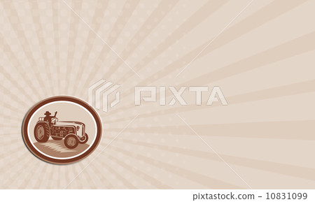 Business card Vintage Farm Tractor Driver... - Stock Illustration ...