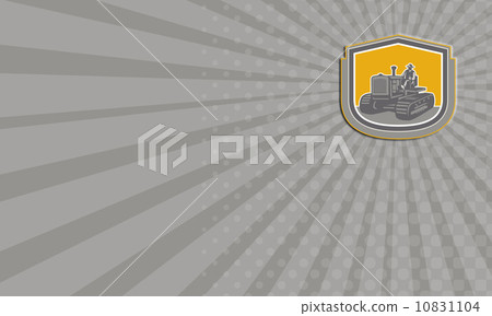 Business card Farmer Driving Tractor Plowing... - Stock Illustration ...