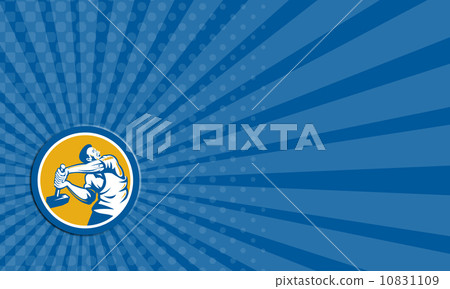 Business card Union Worker Strike With Sledgehammer Retro 10831109