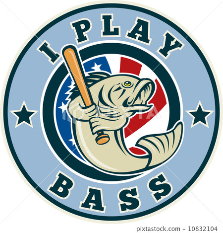 Largemouth bass playing baseball bat 10832104