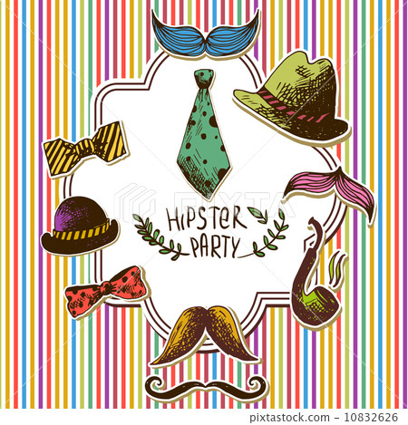 Hand Drawn Hipster Vintage Card, Invitation, Frame Hand Drawn Hipster Vintage Card, Invitation, Frame 10832626