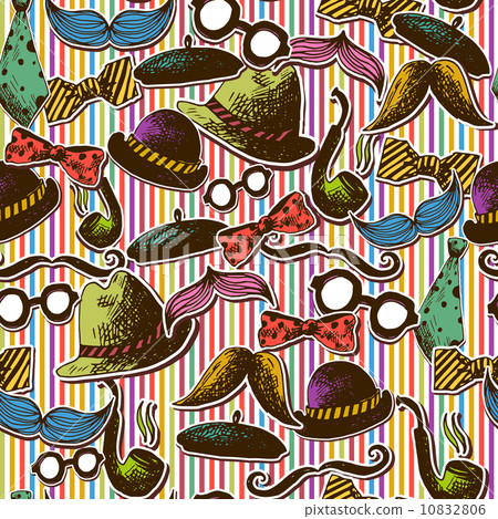 Hand Drawn Hipster Seamless Background - Stock Illustration [10832806 ...