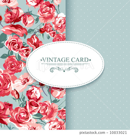 Elegance Vintage Floral Card with Roses - Stock Illustration [10833021 ...
