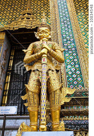 Mythical Giant Guardian (Yak) at Wat Phra Kaew, Thailand. 10834548