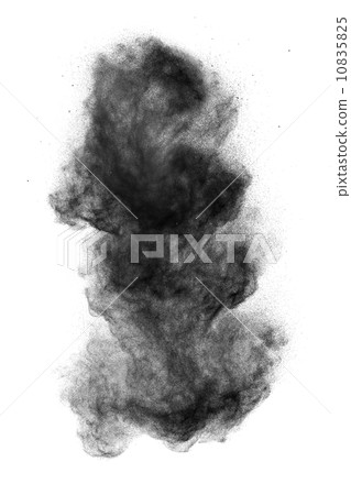 Black powder explosion isolated on white Black powder explosion isolated on white 10835825