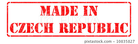 Made in Czech Republic - inscription on Red Rubber Stamp. Made in Czech Republic - inscription on Red Rubber Stamp. 10835827