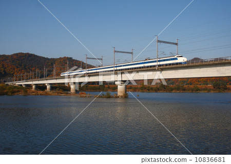 Sanyo Shinkansen Series 0 (reprinted painting) that crosses the autumnal Yoshii River Sanyo Shinkansen Series 0 (reprinted painting) that crosses the autumnal Yoshii River 10836681
