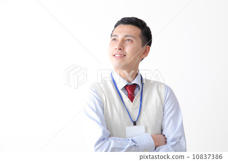 A businessman looking at the sky 10837386