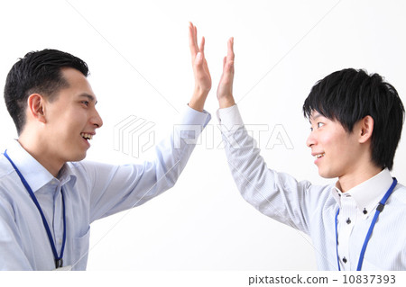 Businessman touching 10837393