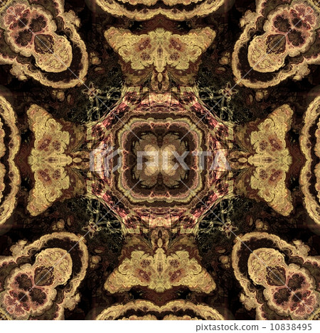 art nouveau geometric ornamental vintage pattern in beige and br 10838495