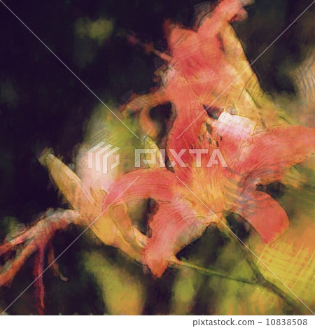 art floral vintage blurred background with orange lilies in gard 10838508