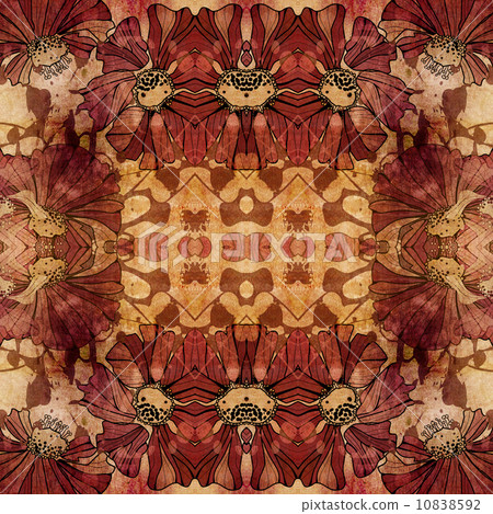 art nouveau geometric ornamental vintage pattern in beige, red, art nouveau geometric ornamental vintage pattern in beige, red, 10838592