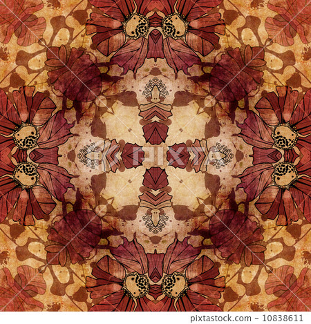 art nouveau geometric ornamental vintage pattern in beige, red, art nouveau geometric ornamental vintage pattern in beige, red, 10838611