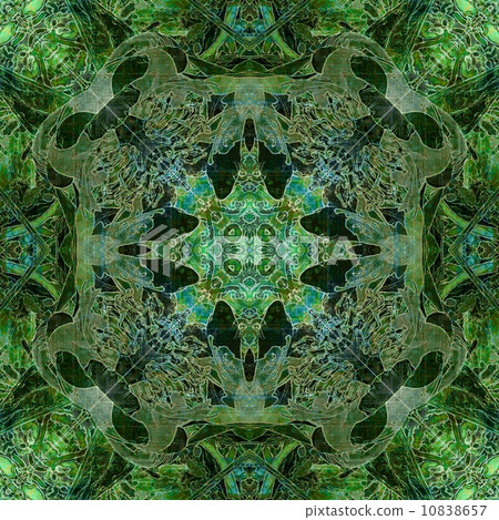 art nouveau ornamental vintage pattern in green colors 10838657