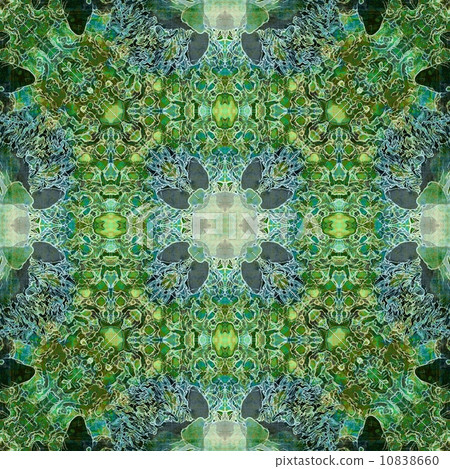 art nouveau ornamental vintage pattern in green colors 10838660