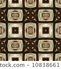 art geometric ornamental vintage pattern in beige, white and bro 10838661