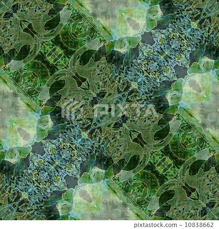 art nouveau ornamental vintage pattern in green colors 10838662