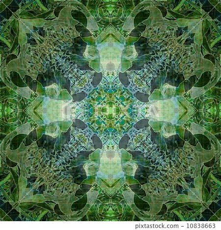 art nouveau ornamental vintage pattern in green colors 10838663