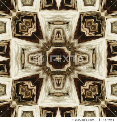 art geometric ornamental vintage pattern in beige, white and bro 10838664