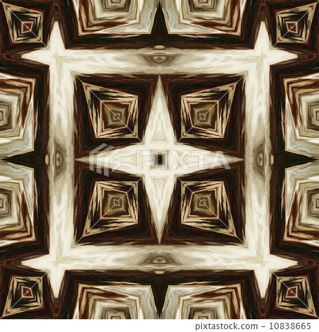art geometric ornamental vintage pattern in beige, white and bro 10838665