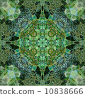 art nouveau ornamental vintage pattern in green colors 10838666
