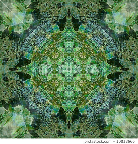 art nouveau ornamental vintage pattern in green colors 10838666