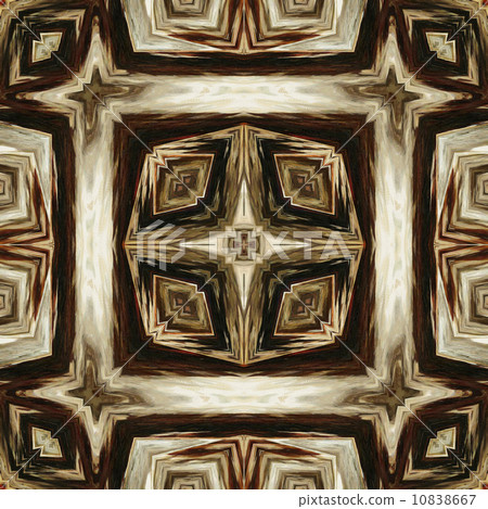art geometric ornamental vintage pattern in beige, white and bro 10838667