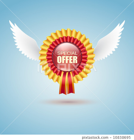 Badge Special offer with white wings Badge Special offer with white wings 10838695