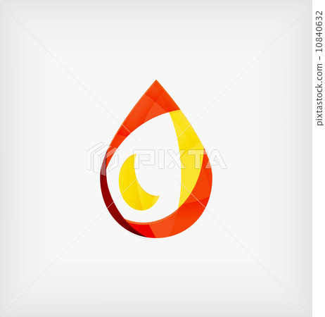 Flat water drop geometric shape concept 10840632