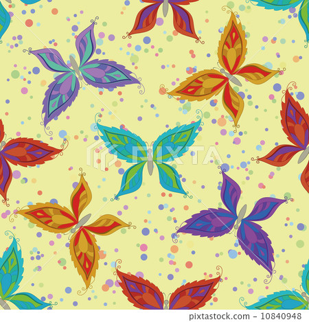 Seamless pattern, colorful butterflies 10840948