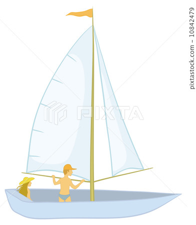 Sailing boat with a people 10842479