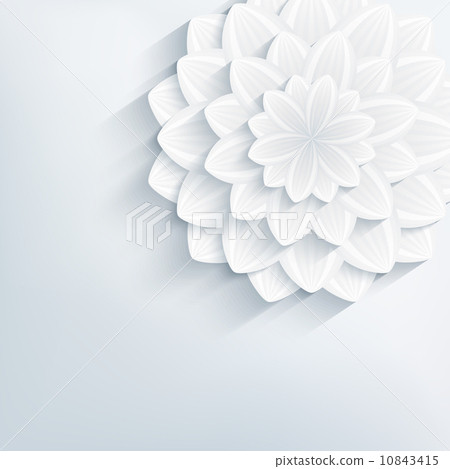 Floral abstract grey background with 3d flower Floral abstract grey background with 3d flower 10843415
