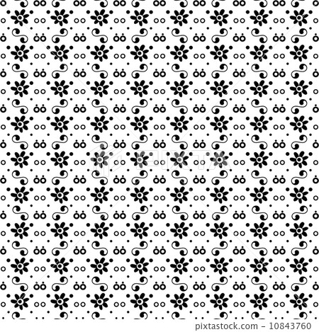seamless dots and floral pattern 10843760