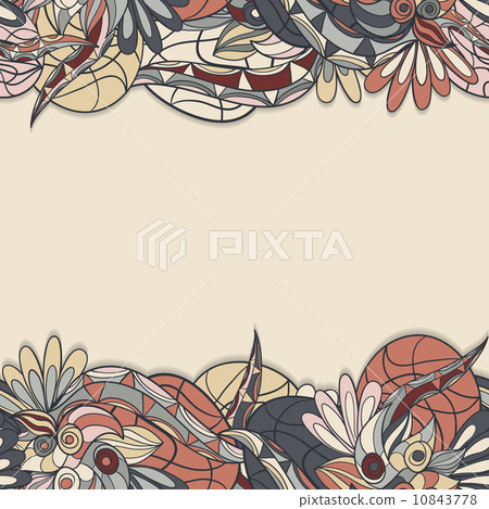 border with abstract hand-drawn pattern - Stock Illustration [10843778 ...