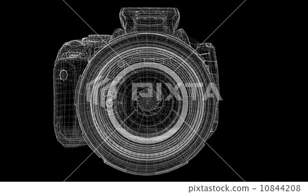 Black digital camera isolated 10844208