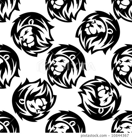 Seamless pattern of a proud lion 10844367