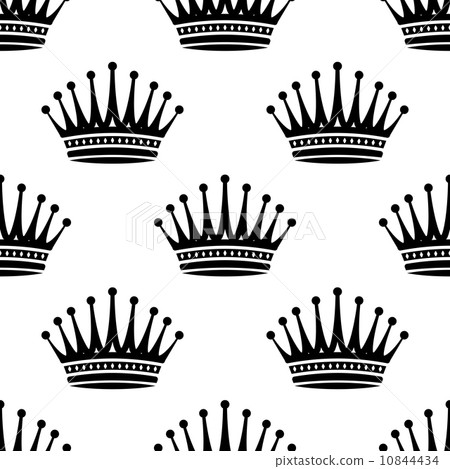 Royal crown seamless background pattern - Stock Illustration [10844434 ...