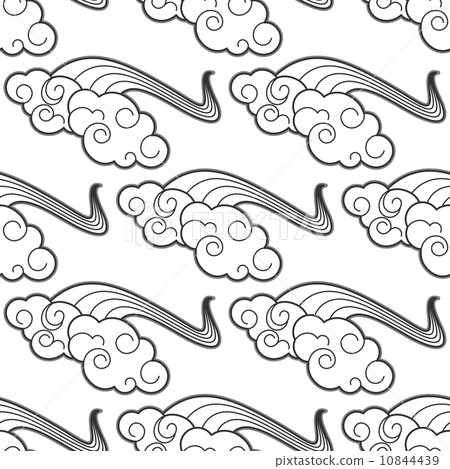 White clouds seamless pattern - Stock Illustration [10844439] - PIXTA