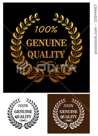 Laurel wreath with Genuine Quality text Laurel wreath with Genuine Quality text 10844467