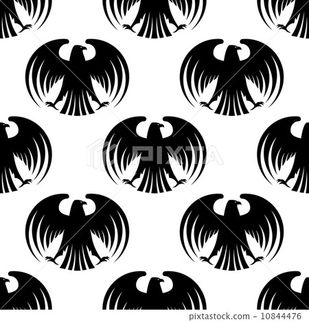 Heraldic seamless pattern of black eagles 10844476