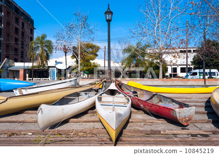 Parking of personal vehicles in El Tigre, a town in the delta of 10845219