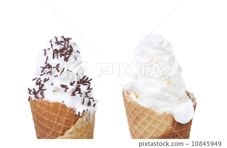 Ice cream with and without sprinkles chocolate. Ice cream with and without sprinkles chocolate. 10845949