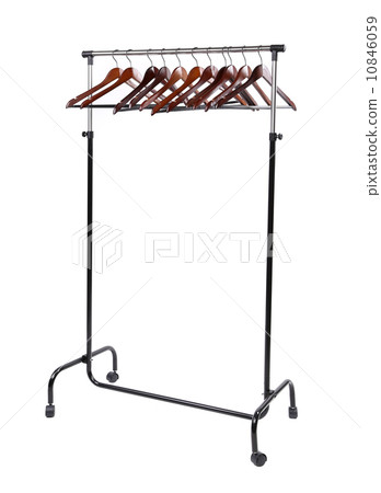 wooden clothes hangers on a white background 10846059