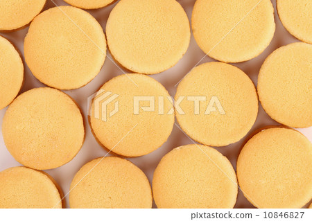 Honeycomb of biscuit sandwich with white filling. Honeycomb of biscuit sandwich with white filling. 10846827