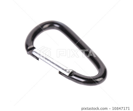 Close up of climbing carabiner. 10847171